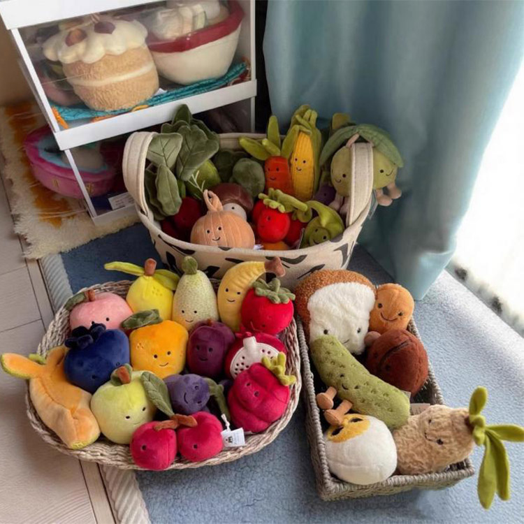 Fruit And Vegetable Plush Keychains