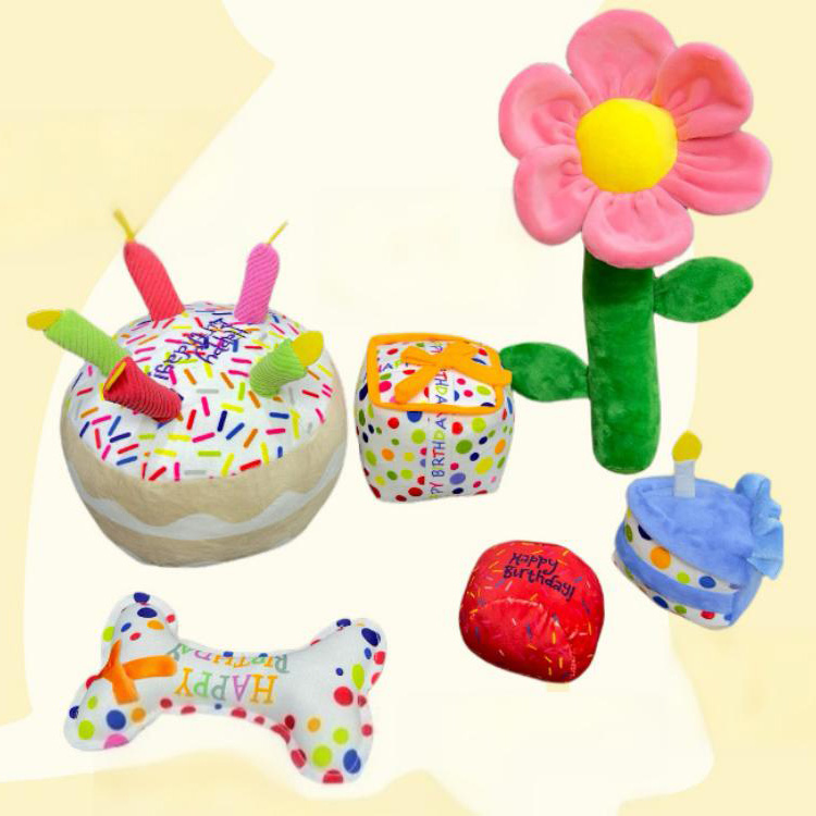 Chew-Resistant Pet Birthday Plush Toys